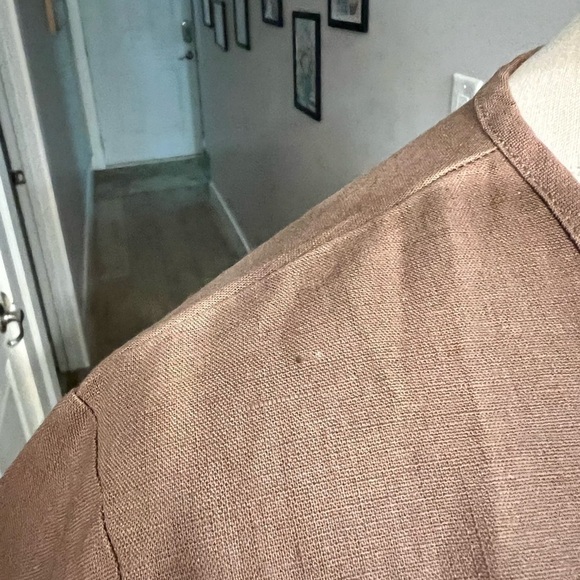 MEOMUA rose gold short sleeve dress for expectant mothers with asymmetrical top - Picture 5 of 14